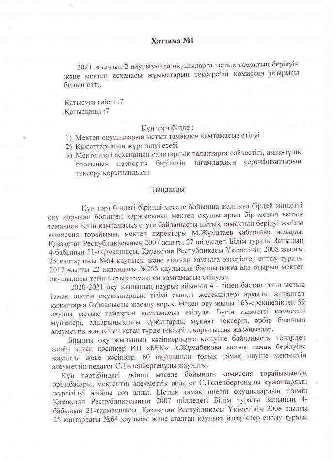 Тамақтандыру айдары 2021