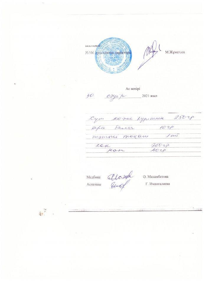 Тамақтандыру айдары 2021