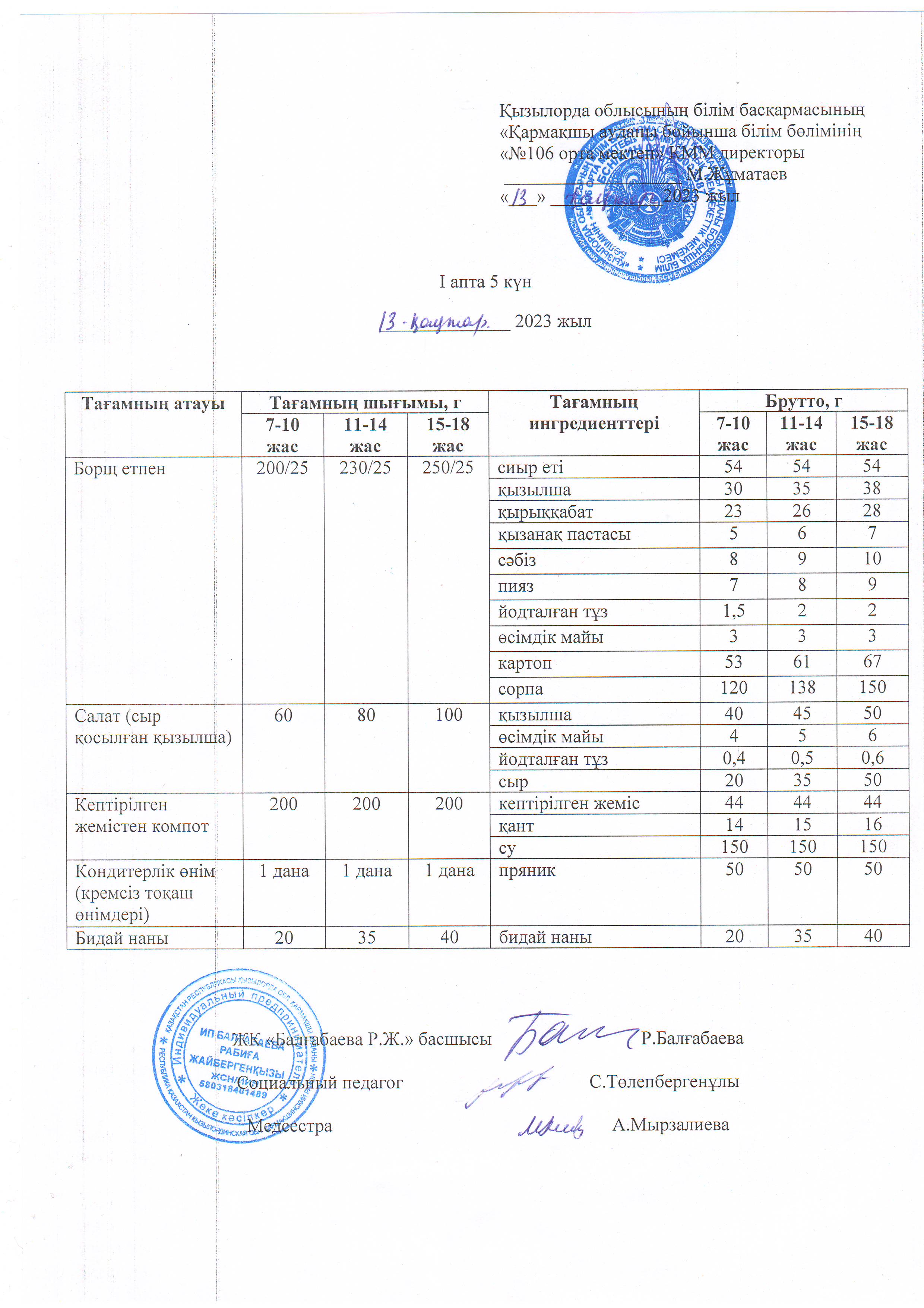 Ас мәзірі